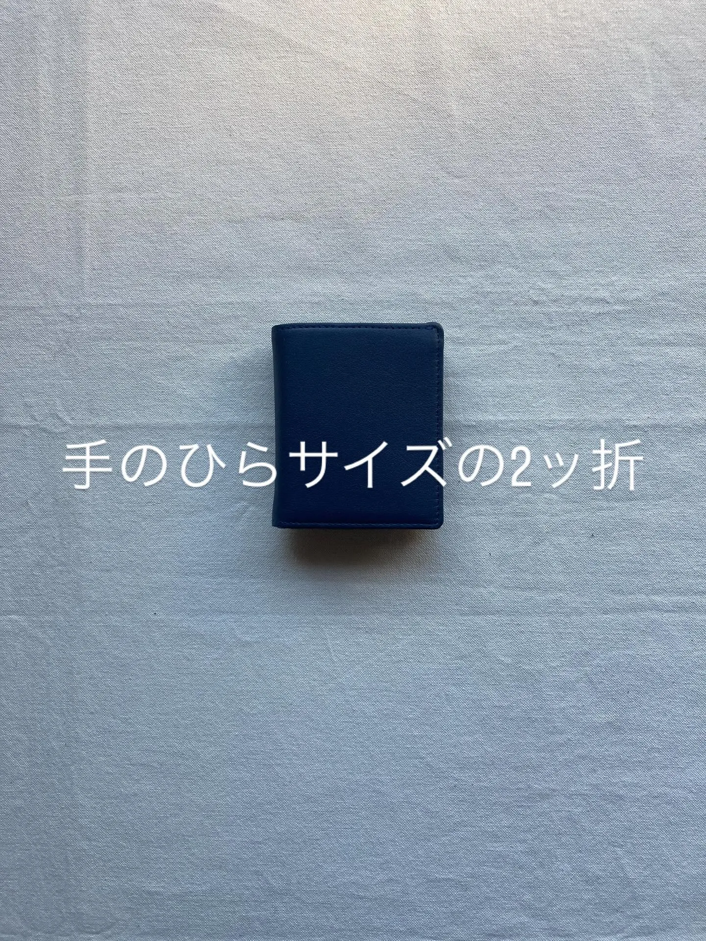 横幅8cm、手のひらサイズのコンパクト2ッ折ウォレット。
